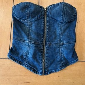 Denim corset top
